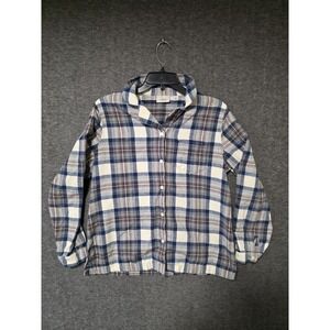 LL Bean 502584 Size Medium Mens Button Up Plaid Flannel Shirt